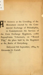 An address at the unveiling of the monument erected by the Commercial exchange association of Philadelphia 1_cover