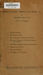 Books in camp, trench and hospital_cover