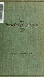 The proverbs of Solomon; or, The words of the wise, in verse_cover