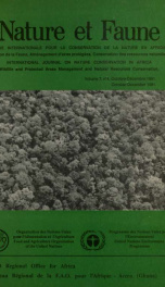 Nature et faune : revue internationale pour la conservation de la nature en Afrique = Wildlife and nature : international journal on nature conservation in Africa 7.4_cover