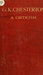 G. K. Chesterton, a criticism_cover