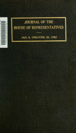 Journal of the House of representatives of South Carolina. January 8, 1782-February 26, 1782_cover