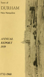 Receipts and expenditures of the town of Durham for the year ending . 1959_cover