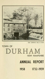 Receipts and expenditures of the town of Durham for the year ending . 1958_cover