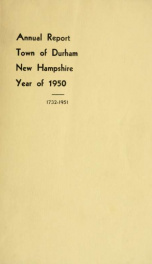 Receipts and expenditures of the town of Durham for the year ending . 1950_cover