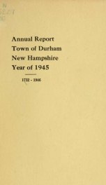 Receipts and expenditures of the town of Durham for the year ending . 1945_cover