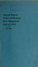 Receipts and expenditures of the town of Durham for the year ending . 1942/1943_cover