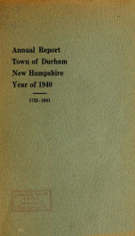 Receipts and expenditures of the town of Durham for the year ending . 1940/1941_cover