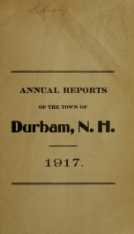 Receipts and expenditures of the town of Durham for the year ending . 1917/1918_cover