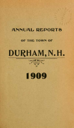 Receipts and expenditures of the town of Durham for the year ending . 1909/1910_cover