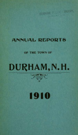 Receipts and expenditures of the town of Durham for the year ending . 1910/1911_cover