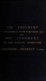 The substance of the argument delivered before the Judicial Committee of the Privy Council [microform]_cover