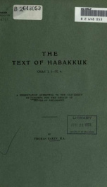 The text of Habakkuk;_cover