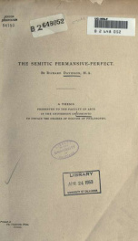 The Semitic permansive-perfect_cover