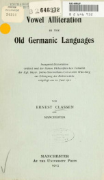 Vowel alliteration in the Old Germanic languages_cover