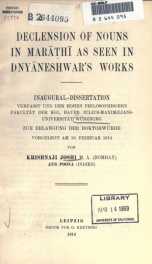 Declension of nouns in Marathi as seen in Dnyaneshwar's works_cover