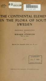 The continental element in the flora of south Sweden_cover