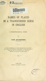 Names of places in a transferred sense in English;_cover