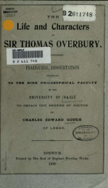 The life and characters of Sir Thomas Overbury_cover