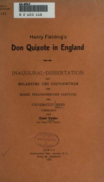 Henry Fielding's Don Quixote in England .._cover