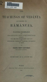 The teachings of Vedanta according to Ramanuja_cover