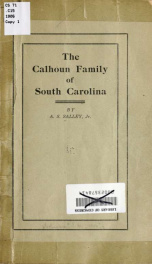 The Calhoun family of South Carolina_cover