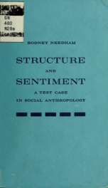 Structure and sentiment; a test case in social anthropology_cover