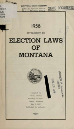 1958 supplement to Election laws of Montana 1957_cover