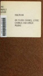 On yarra banks, Lyric chimes and other poems_cover