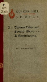 Thomas Taber and Edward Shove_cover