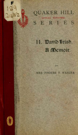 David Irish: a memoir;_cover