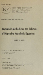 Asymptotic methods for the solu- of dispersive hyperbolic equations_cover