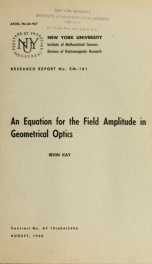 An equation for the field amplitude in geometrical optics_cover
