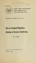 On an integral equation arising in inverse scattering_cover