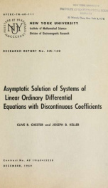 Asymptotic solution of systems of linear ordinary differential equations with discontinuous coefficients_cover