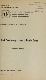 Back scattering from a finite cone_cover