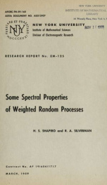 Some spectral properties of weighted random processes_cover