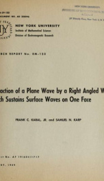 Diffraction of a plane wave by a right angled wedge which sustains surface waves on one face_cover