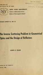 The inverse scattering problem in geometrical optics and the design of reflectors_cover