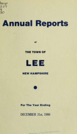 Report of the superintending school committee of the Town of Lee, N.H. for the year ending ._cover