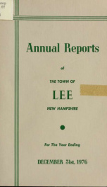 Report of the superintending school committee of the Town of Lee, N.H. for the year ending ._cover