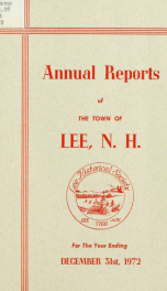 Report of the superintending school committee of the Town of Lee, N.H. for the year ending ._cover