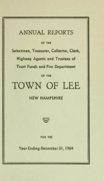 Report of the superintending school committee of the Town of Lee, N.H. for the year ending ._cover