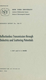 Reflectionless transmission through dielectrics and scattering potentials_cover