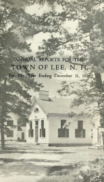 Report of the superintending school committee of the Town of Lee, N.H. for the year ending ._cover