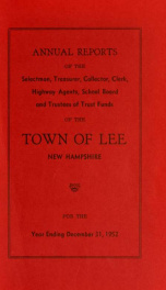 Report of the superintending school committee of the Town of Lee, N.H. for the year ending ._cover