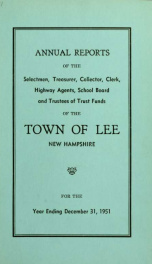 Report of the superintending school committee of the Town of Lee, N.H. for the year ending ._cover