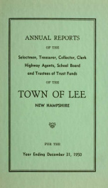 Report of the superintending school committee of the Town of Lee, N.H. for the year ending ._cover