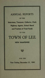 Report of the superintending school committee of the Town of Lee, N.H. for the year ending ._cover