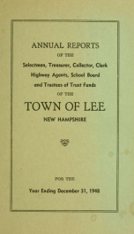 Report of the superintending school committee of the Town of Lee, N.H. for the year ending ._cover